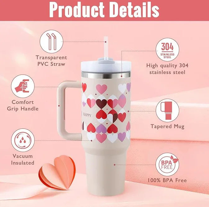 Sippra – 40oz Insulated Tumbler With Handle & Straw